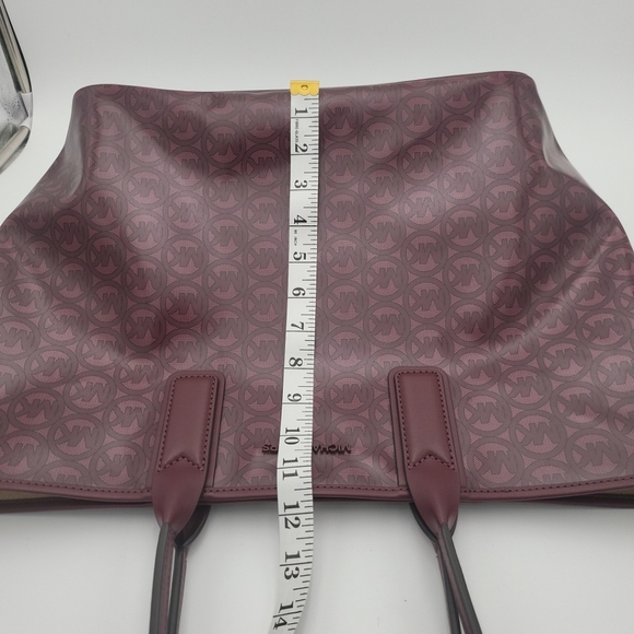 Michael Kors Jodie Large Logo Tote Bag Burgundy Red 9x12x6.5 New W/O Tags - Picture 8 of 14